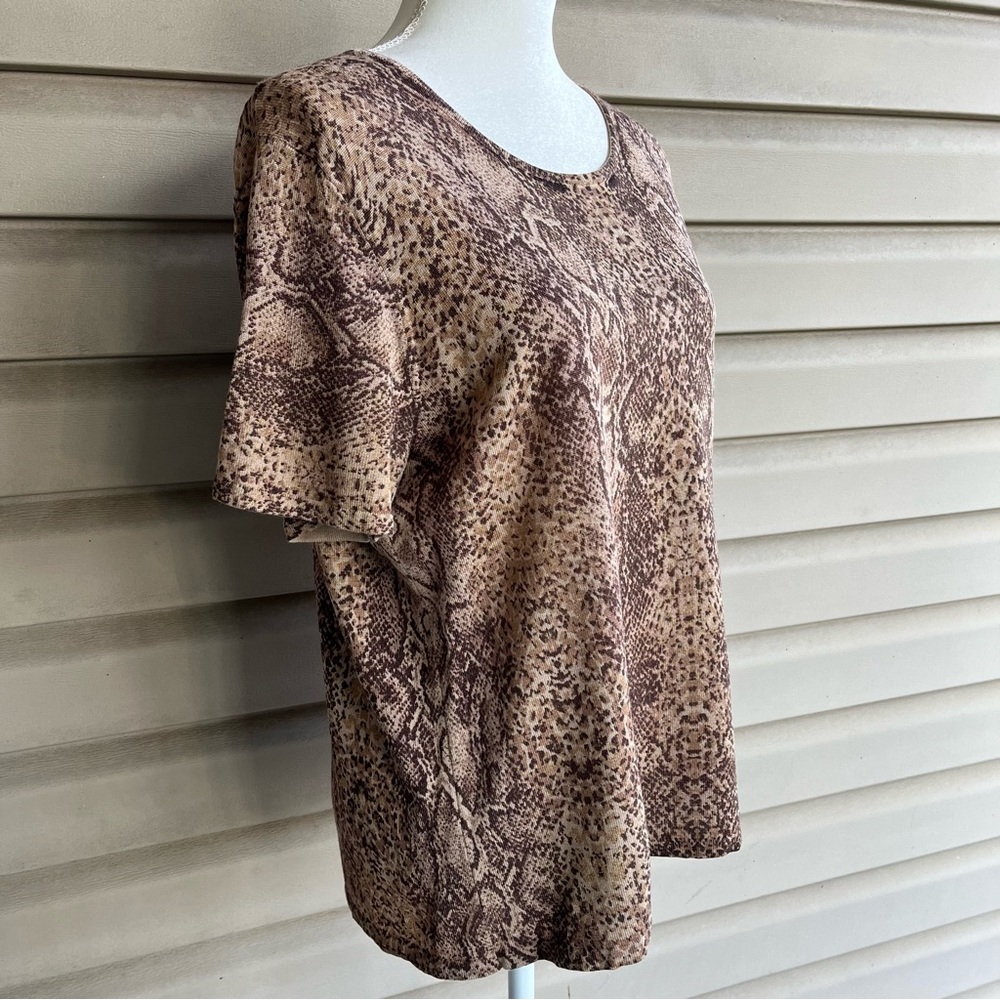•Norton McNaughton• 100% Silk Snakeskin Pattern Sweater - Size Large - Picture 4 of 6